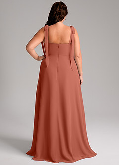 Azazie Debra Bridesmaid Dresses Clay A-Line with Pockets Chiffon Convertible Dress image9