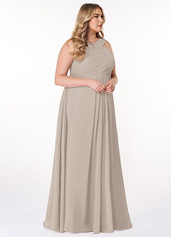 Azazie Kaleigh Abiti da Damigella Abito A-Line in Chiffon Plissettato Gelo image10