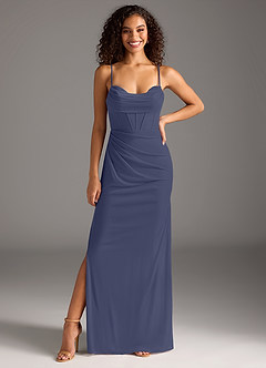Azazie Mai Bridesmaid Dresses Stormy Sheath Pleated Mesh Dress image3