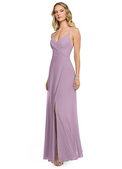 Azazie Davis Bridesmaid Dresses Wisteria A-Line V-Neck Chiffon Dress image3