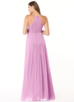 Azazie Annabelle Maternity Bridesmaid Dresses A-Line V-Neck Pleated Mesh Floor-Length Dress image2