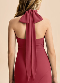 Azazie Velli Junior Pomegranate Mermaid High Neck Chiffon Dress image6