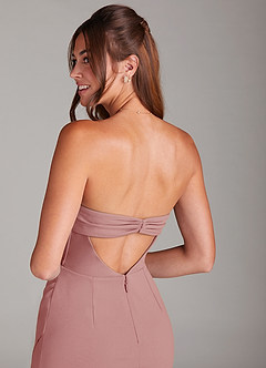 Azazie Leonis Bridesmaid Dresses Dusty Rose Sheath Strapless Stretch Crepe Convertible Dress image5