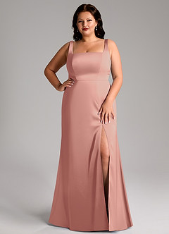 Azazie Frostine Bridesmaid Dresses Rosette A-Line Bow Stretch Satin Dress image14