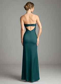 Azazie Leonis Bridesmaid Dresses Pine Mermaid Pleated Stretch Satin Convertible Dress image2