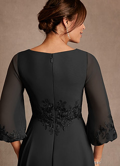 Azazie Ana Klänningar till brudens mor Klä A-Line i Chiffong Spets Svart image6