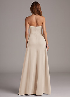 Azazie Wren Bridesmaid Dresses White Alabaster A-Line Strapless Stretch Satin Convertible Dress image5