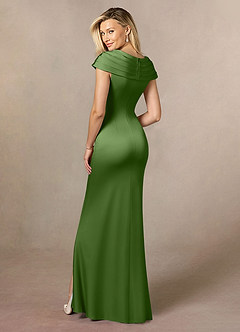 Azazie Anderson Suknie dla Matki Panny Młodej Linia A Pofałdowany Satyna elastyczna Długość podłogi Sukienka image5