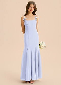 Azazie Evey Junior Abito Sirena in Chiffon Plissettato Lavanda image4