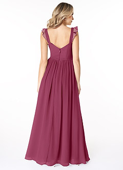Azazie Stassie Final Sale Mulberry A-Line Sweetheart Ruched Chiffon Dress image2