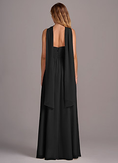 Azazie Joni Bridesmaid Dresses Black A-Line Strapless Chiffon Convertible Dress image7