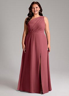 Azazie Phaedra Brautjungfernkleider A-Linie One-Shoulder Chiffon Kleid Merlot image9