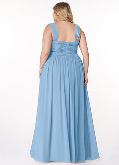 Azazie Zapheira Jurken voor bruidsmeisjes Jurk van Chiffon met A-Lijn Ruches Poederblauw image2