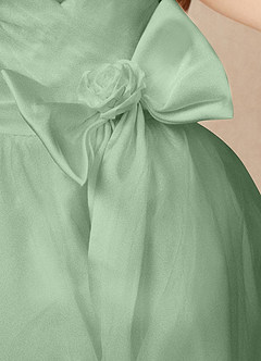 Azazie Dito Flower Girl Dresses Agave A-Line Pleated Tulle Dress image4