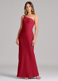 Azazie Monroe Suknie dla druhen Osłona Jedno ramię Szyfon Do ziemi Sukienka image3