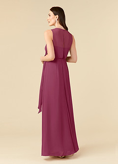 Azazie Marchioness Mother of the Bride Dresses Mulberry A-Line Scoop Pleated Chiffon Dress image4