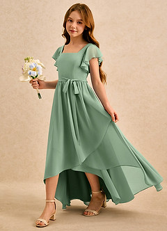 Azazie Milly Girls Formal Flower Girl Klänningar Klä A-Line i Chiffong Plisserad image6
