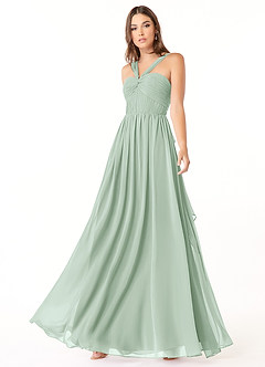 Azazie Dionne Brautjungfernkleider A-Linie Korsett Chiffon Kleid Agave image1