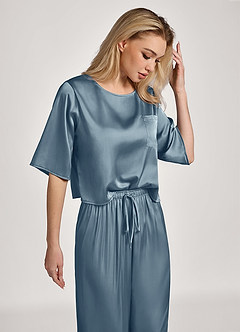 front Conjunto de pijama con camiseta de satén