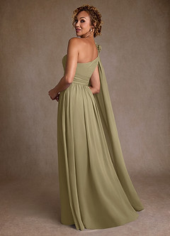 Azazie Lancaster Mother of the Bride Dresses Moss Green A-Line One Shoulder Chiffon Dress image2