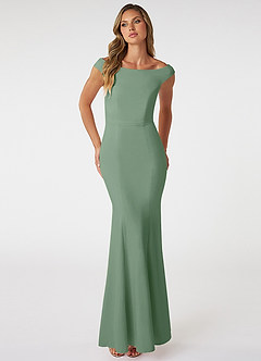Azazie Nicolina Bridesmaid Dresses Matcha Mermaid Square Neckline Stretch Crepe Dress image1