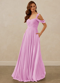 Christian Siriano Bridal for Azazie 1013 Bridesmaid Dresses Candy Pink A-Line Off the Shoulder Chiffon Dress image1