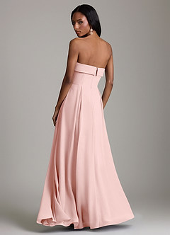 Azazie Lucienne Bridesmaid Dresses Powder Pink A-Line Strapless Chiffon Convertible Dress image2