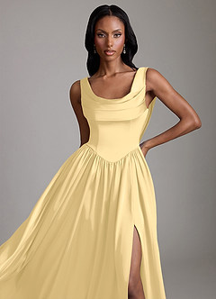 Azazie Novi Bridesmaid Dresses Butter A-Line with Pockets Stretch Satin Dress image3