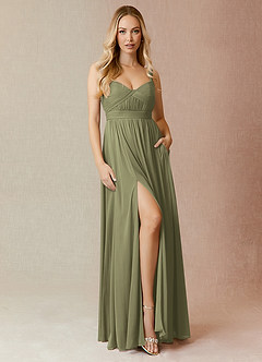 Azazie Reniya Final Sale Agave A-Line Sweetheart Neckline Mesh Convertible Dress image4