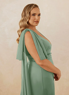 Christian Siriano Bridal for Azazie 1011 Brautjungfernkleider Meerjungfrau-Linie Schleifen Stretch-Satin Kleid Matcha image18