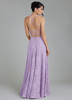 Azazie Tatum Bridesmaid Dresses Lilac A-Line Corset Floral Burnout Dress image2