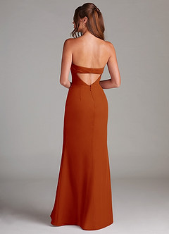 Azazie Leonis Bridesmaid Dresses Paprika Sheath Strapless Chiffon Convertible Dress image5