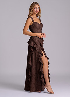 Azazie Sloane Bridesmaid Dresses Ganache A-Line Sweetheart Neckline Floral Burnout Dress image5