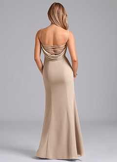Azazie Wynni Bridesmaid Dresses Taupe Mermaid Corset Chiffon Dress image6