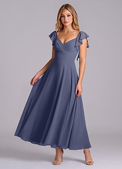 Azazie Leilani Bridesmaid Dresses Stormy A-Line Ruched Chiffon Dress image1