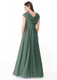 Azazie Organa Bridesmaid Dresses Sea Moss A-Line Pleated Chiffon Dress image2