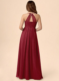 Azazie Ginny Junior Vestido de Granada de Gasa de Corte en A con Plisado image4