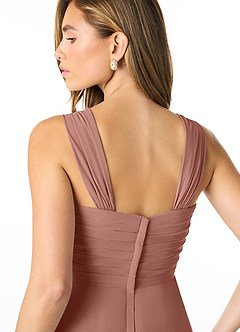 Azazie Kaitlynn Bridesmaid Dresses Cedar Rose Empire Ruched Chiffon Convertible Dress image7