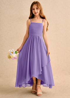 Azazie Twilight Dance Girls Formal Flower Girl Dresses Tahiti A-Line Pleated Chiffon Dress image4