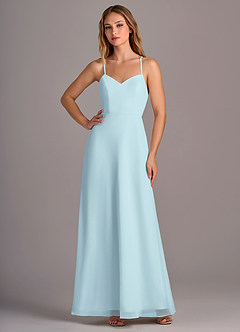 Azazie Mei Bridesmaid Dresses Cloud Blue A-Line Chiffon Dress image3