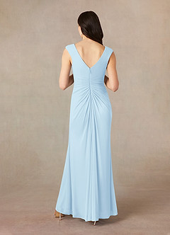 Azazie Andi Mother of the Bride Dresses Sky Blue A-Line Pleated Mesh Dress image3