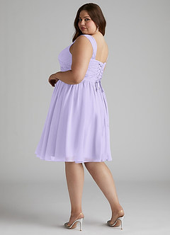 Azazie Angie Bridesmaid Dresses Lilac A-Line Corset Chiffon Dress image12
