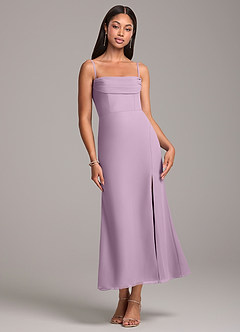 Azazie Saige Bridesmaid Dresses Wisteria Sheath Off the Shoulder Chiffon Convertible Dress image7