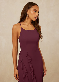 Christian Siriano Bridal for Azazie 1006 Bridesmaid Dresses Cabernet Mermaid Ruched Chiffon Dress image6