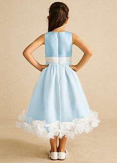 Azazie Stardust Flower Girl Dresses Sky Blue A-Line Sleeveless Organza Dress image4