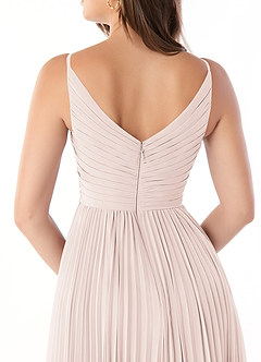 Azazie Raychelle Bridesmaid Dresses Rose Petal A-Line V-Neck Chiffon Dress image3