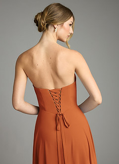 Azazie Ayla Abiti da Damigella Abito A-Line in Chiffon Scollo a Cuore Cannella image11