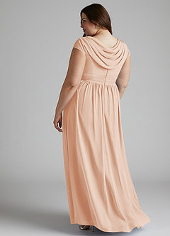Azazie Organa Abiti da Damigella Abito A-Line in Chiffon Plissettato Rosa Inglese image10