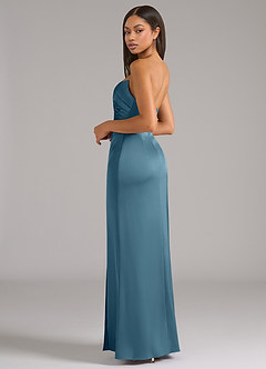 Azazie Marla Bridesmaid Dresses Bermuda Sheath Strapless Stretch Satin Convertible Dress image5