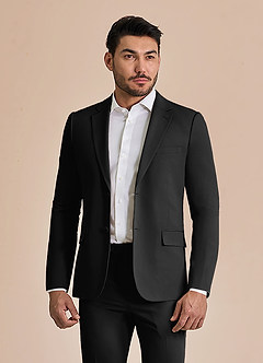 front William Black Comfort Blend  Suit Jacket